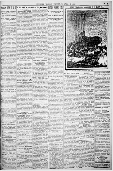 New-York Tribune du 17/04/1912